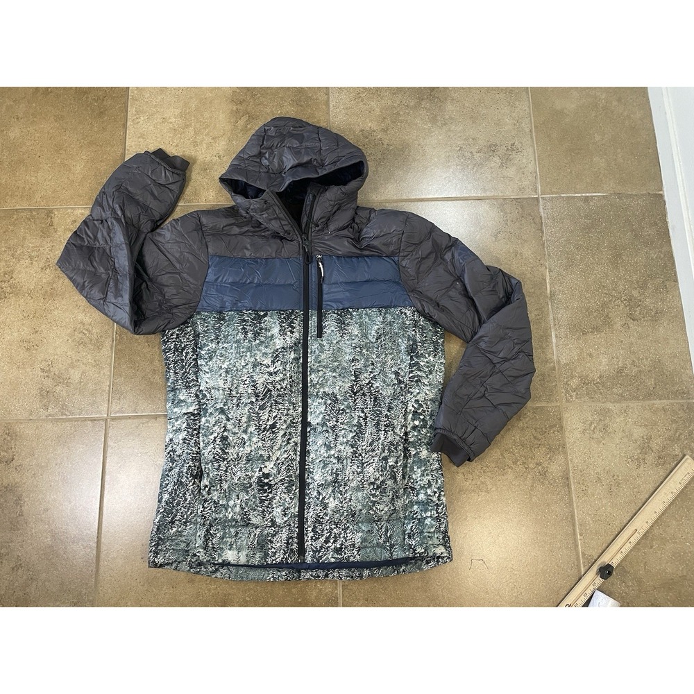 Adidas Men's Sz M Blue Winter Puffer Jacket Full Zip Quilted 3-Stripe Hooded